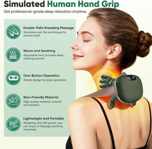 Rechargeable Neck & Shoulder Massager with Bionic Kneading