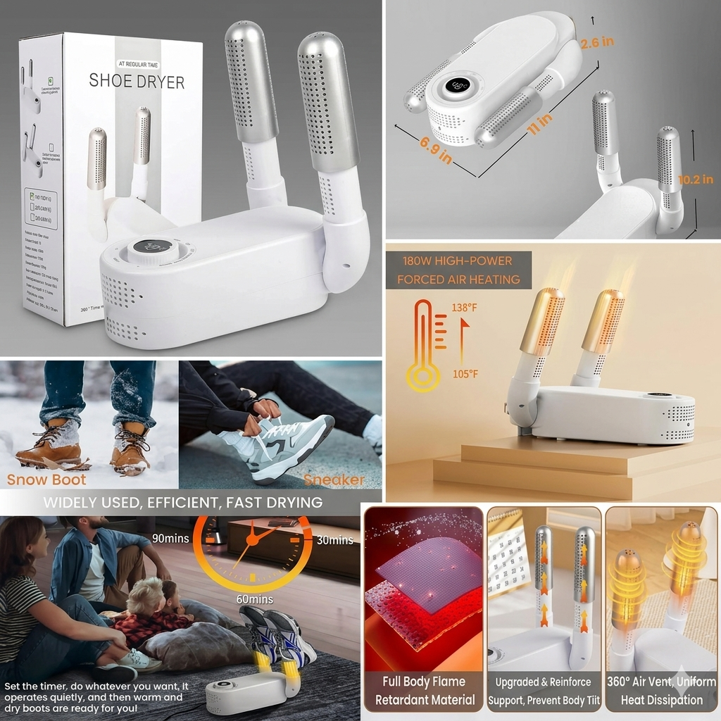 Electric Shoe Dryer for Wet & Smelly Shoes | Fast Heat Drying Machine for Sports, Gym & Rainy Season