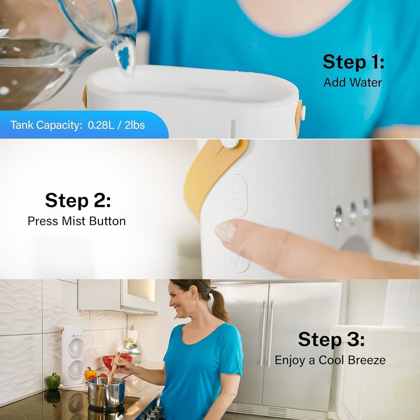 Portable Double Mist Air Cooler Fan – Rechargeable Mini AC with Remote