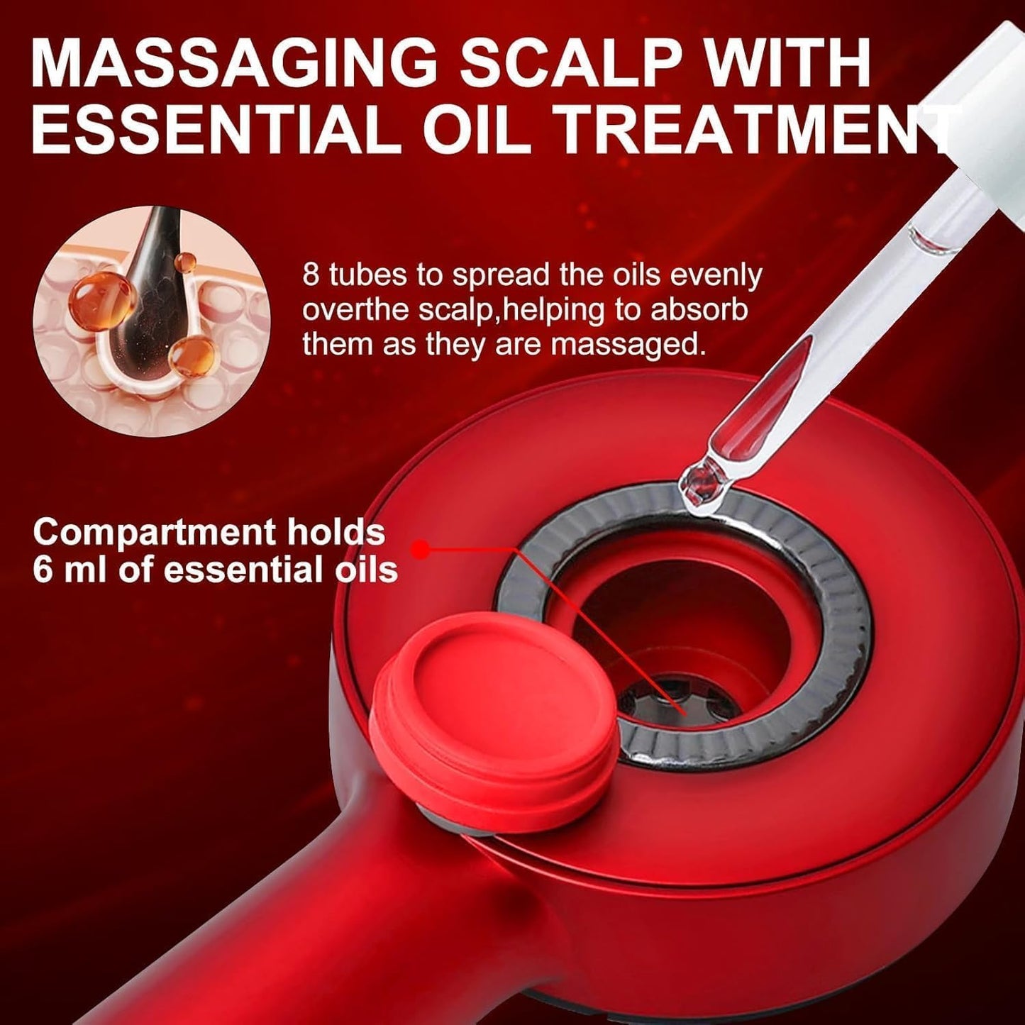 Electric Scalp Massager & Oil Applicator – 2-in-1 Hair Growth Massage Brush