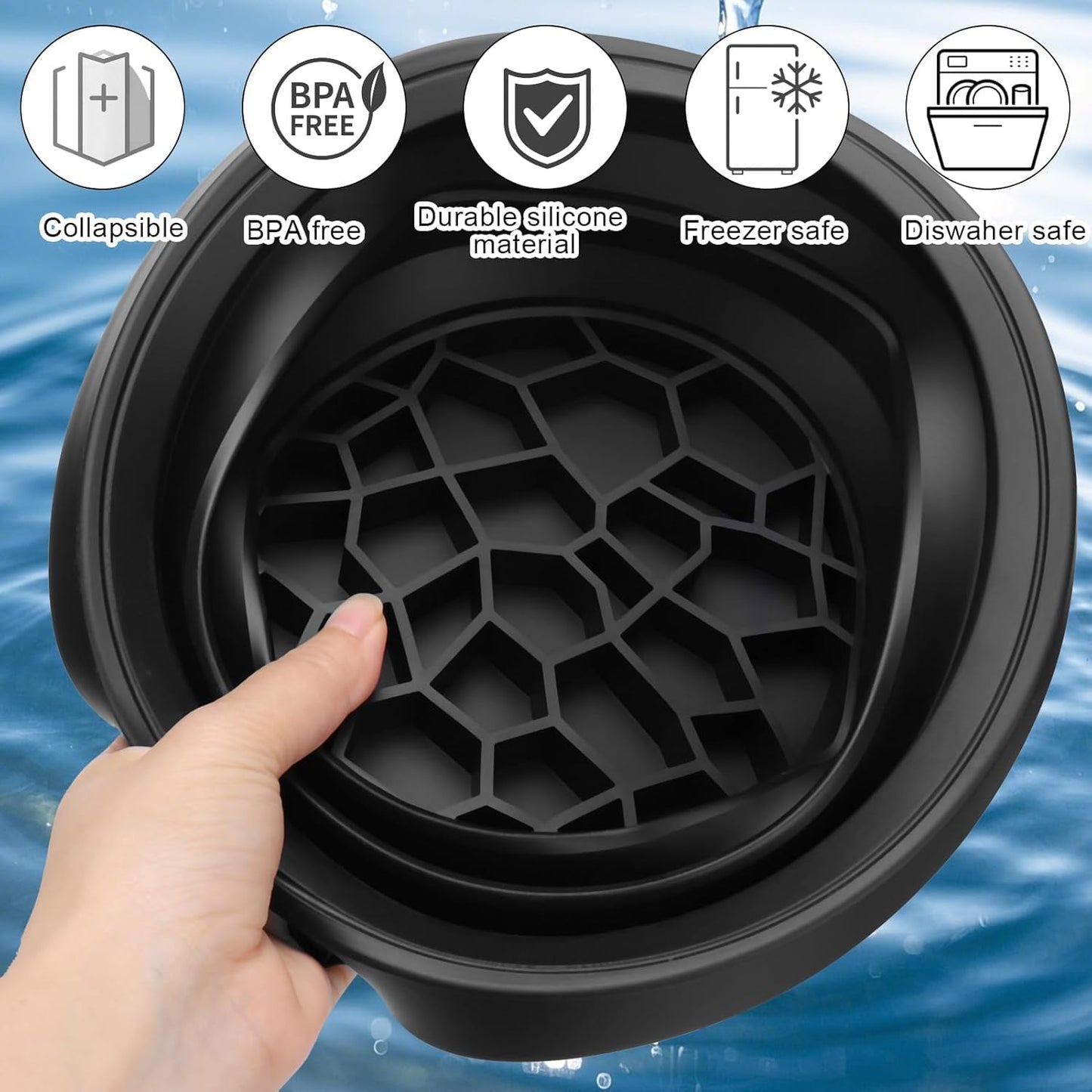 Foldable Facial Ice Bath Bowl – Cold Therapy Face Washing Bucket