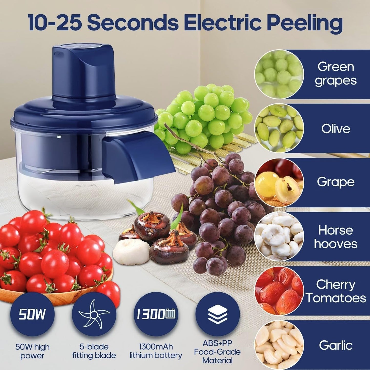 Rechargeable Electric Fruit & Vegetable Peeler – Fast Automatic Peeling Machine