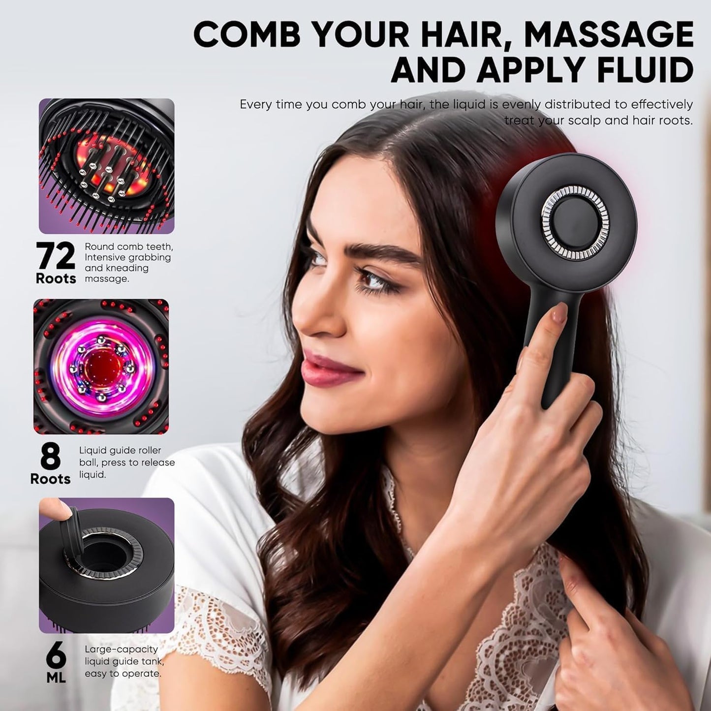 Electric Scalp Massager & Oil Applicator – 2-in-1 Hair Growth Massage Brush