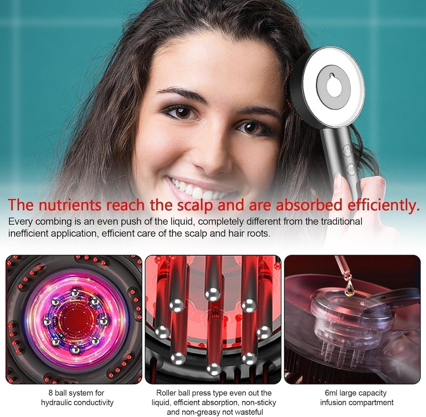 Electric Scalp Massager & Oil Applicator – 2-in-1 Hair Growth Massage Brush